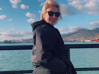 Blonde Public Blowjob phallus and Cum Swallow at the Lighthouse