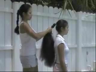 Cecelia and Trinty Dual Long Hair Brushing: Free sex movie 17