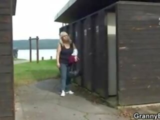 Plump grown lassie fucked in a public changing room