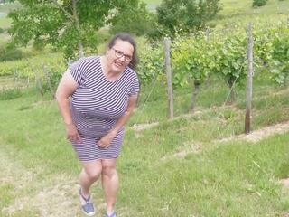 Lady Mercedes - Masturbation in the Countryside Part 1: Outdoor mature sex video