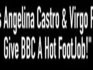 Bbws angelina castro & virgo peridot antaa bbc a esimies footjob&excl;