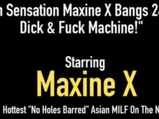 Rondborstig aziatisch maxine x poesje eikels 24 duim phallus & mechanical neuken toy&excl;