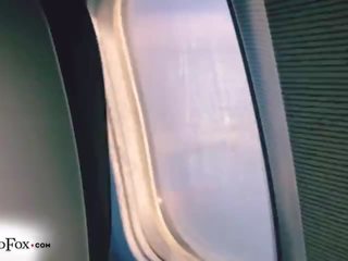Blonde Masturbate Pussy in the Airplane - splendid Solo