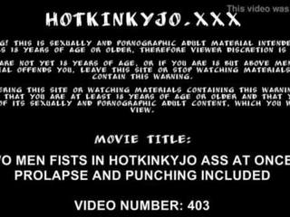 Two men fists in hotkinkyjo göt at once. prolaps and punching included