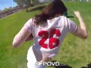 POVD Flexible brunette Kylie Quinn fucked shortly after football in the park