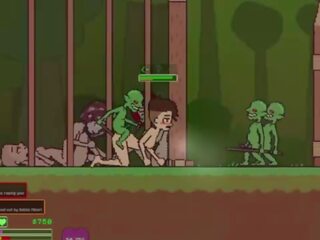 Captivity &vert; stupeň 3 &vert; nahý žena survivor fights ji způsob přes libidinous goblins ale fails a dostane v prdeli těžký polykání liters na připojenými opčními &vert; hentai hra gameplay p3