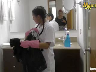 MamacitaZ - Petite Colombian Maid Maria Rides Her Patrona At Work