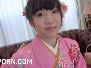 18yo Japanese lassie Dressed In Kimono Like smashing Blowjob And Pussy Creampie x rated video movs