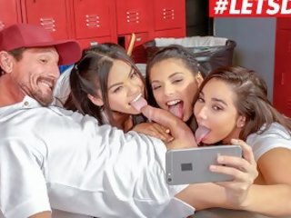 Letsdoeit - universidade meninas ir selvagem em smashing grupo caralho
