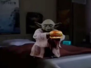 Asmr yoda eats a hamburger for 10 minutes while my parents fight downstairs
