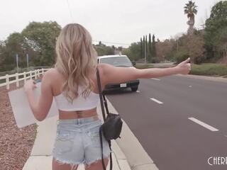 Stupendous Big Boob Blonde Hitchhiker Get A Van Ride And Hardcore BBC Fuck From A Friendly Driver