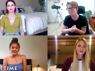 Lesbiene adolescente arunca reunites & masturbates împreună