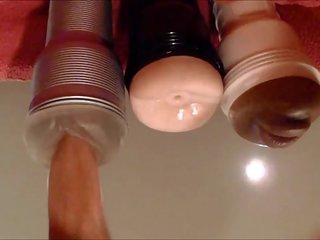 3 fleshlights : מְזוּיָף כוס, פה ו - מטומטם מזוין untill קטעי גמירות