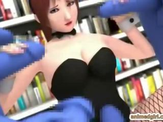3d hentai mistress gets tentacles octopus squeezing bigboobs and milking
