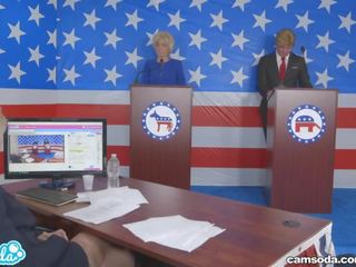 Donald briscola e hillary clinton scopata bernie sanders e megan parodia