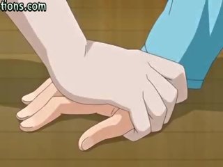 Anime wrijft een dong met haar groot tieten