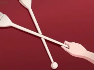 Krūtinga anime jaunas moteris gauna užpakalio skylė stumiami