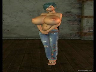 3D CG honey with insanely large boobs